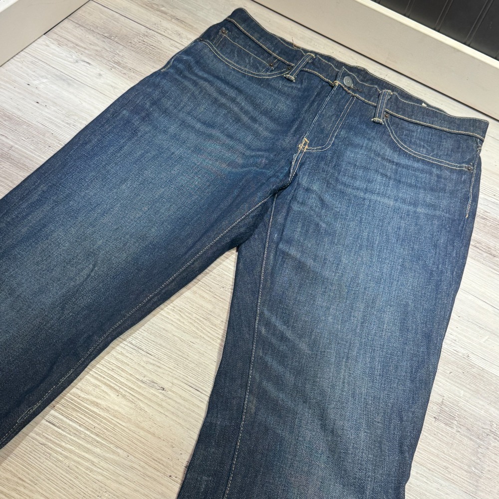 Levi's Straight Blue Denim Jeans White Oak Cone Made in USA 500 Series 34x32 Zip